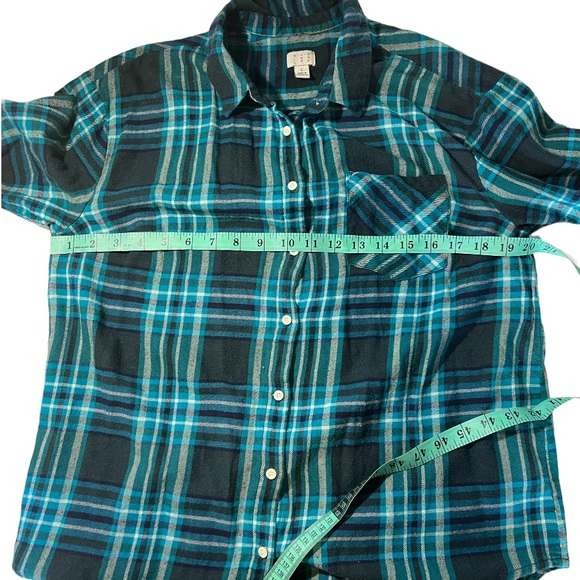 A New Day Teal Plaid Flannel size L - Picture 12 of 14